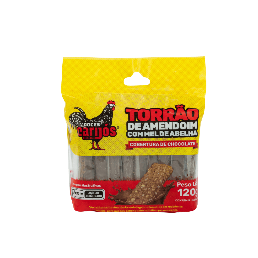 Torrão Carijós com cobertura de chocolate c/9 und - 120g 