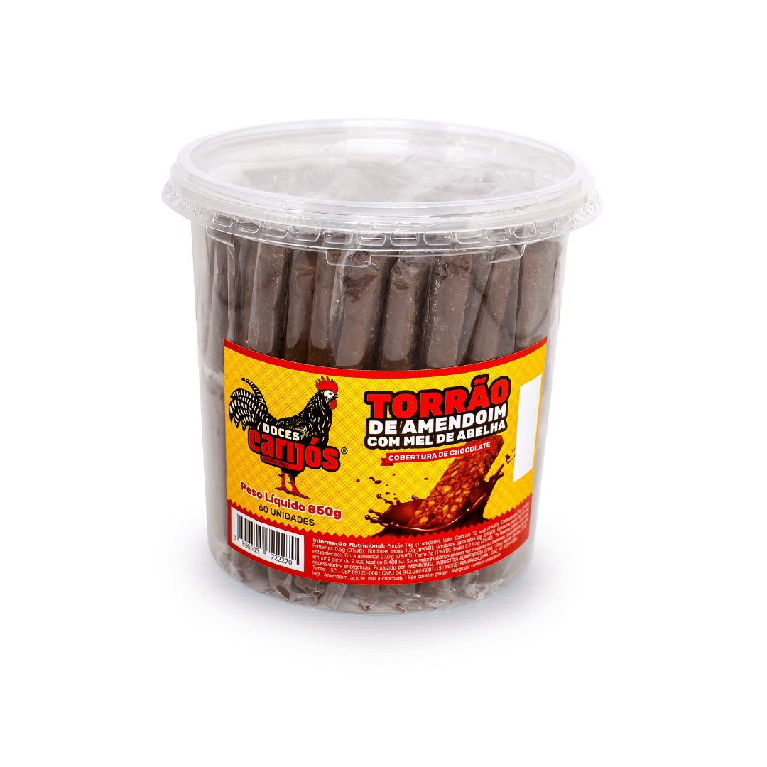 Torrão com Chocolate Carijós c/60und - 850g
